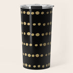 Boho Mudcloth Dots Pattern, Black and Gold Travel Mug Gallery Image 1