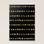 Boho Mudcloth Dots Pattern, Black and Gold Stationery Card Gallery Image 2