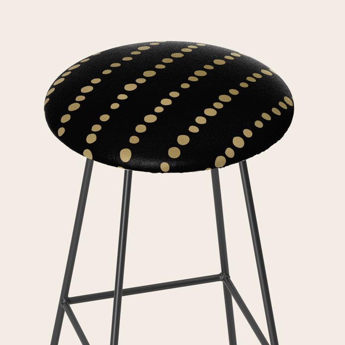 Boho Mudcloth Dots Pattern, Black and Gold Stool Gallery Image 2