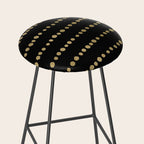 Boho Mudcloth Dots Pattern, Black and Gold Stool Gallery Image 2