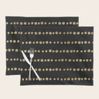Boho Mudcloth Dots Pattern, Black and Gold Placemat Gallery Image 1