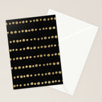 Boho Mudcloth Dots Pattern, Black and Gold Stationery Card Gallery Image 2