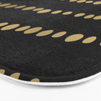 Boho Mudcloth Dots Pattern, Black and Gold Bath Mat Gallery Image 3