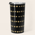 Boho Mudcloth Dots Pattern, Black and Gold Travel Mug Gallery Image 3