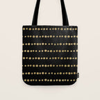 Boho Mudcloth Dots Pattern, Black and Gold Tote Bag Gallery Image 1
