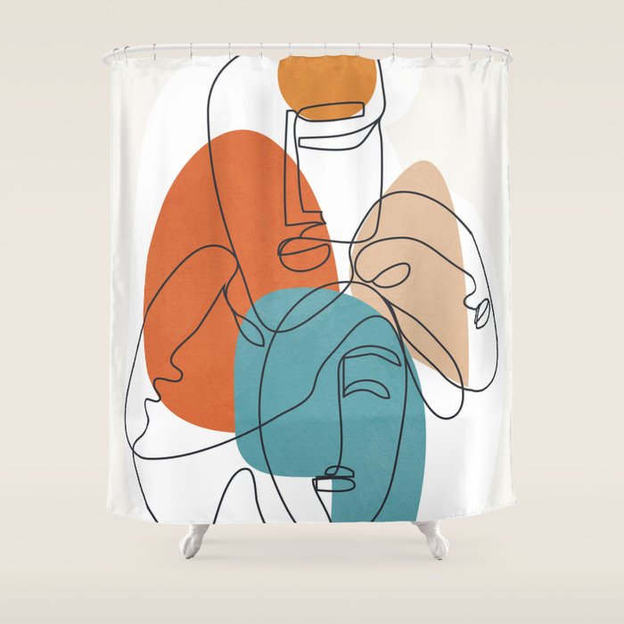Abstract Faces 28 Shower Curtain Gallery Image 1