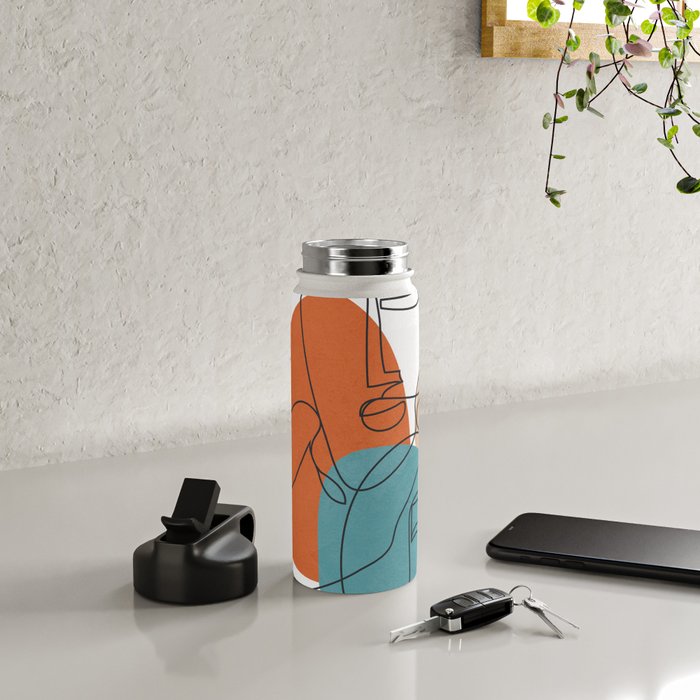 Abstract Faces 28 Water Bottle Gallery Image 4