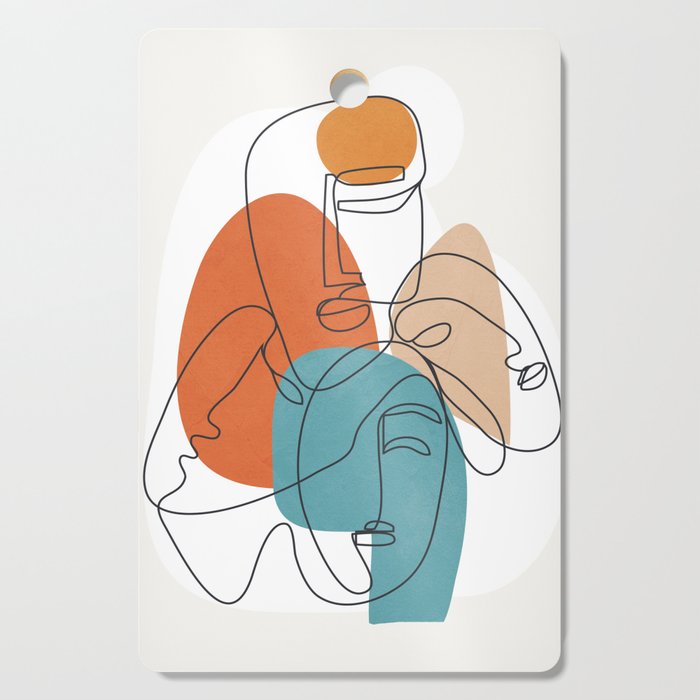 Abstract Faces 28 Cutting Board Gallery Image 1