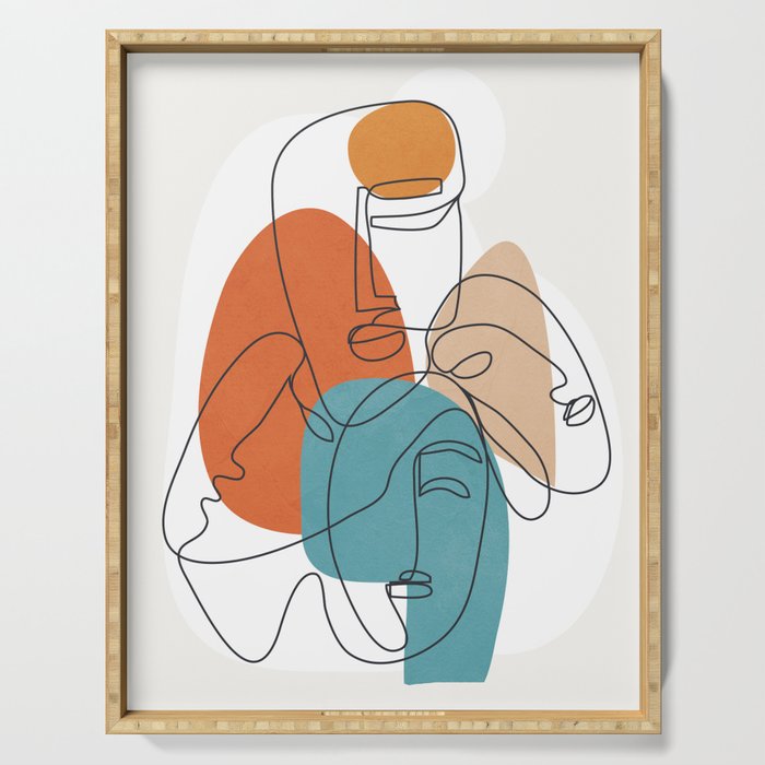 Abstract Faces 28 Serving Tray Gallery Image 1