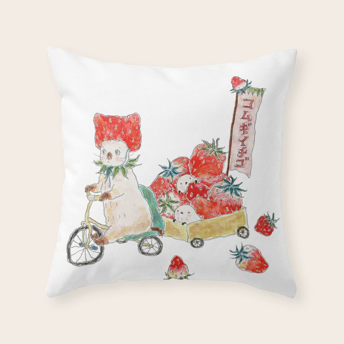 Ichigo urino nyanco Throw Pillow Gallery Image 6