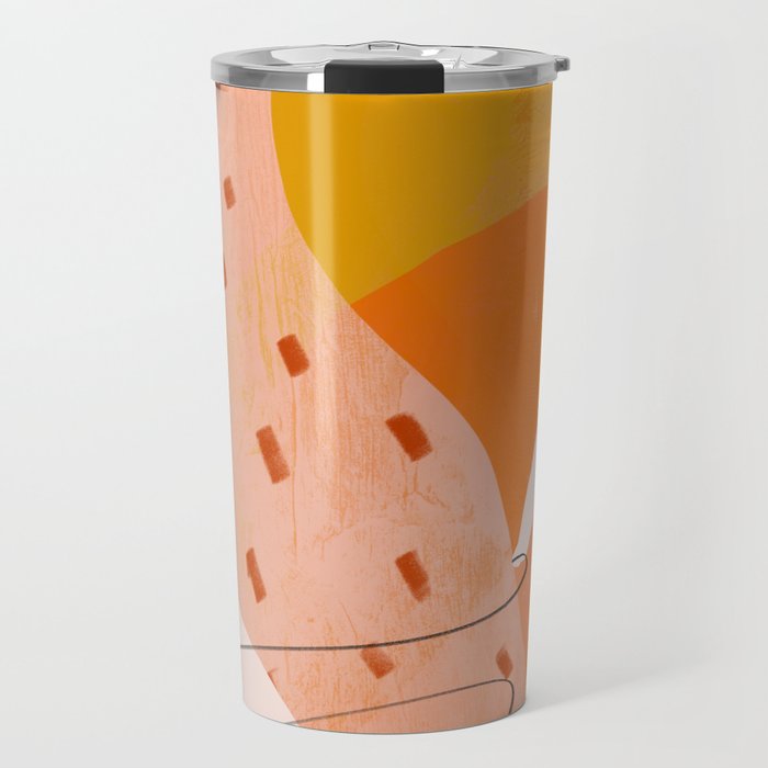 Abstract Sherbet Shapes Of Orange And Yellow. Travel Mug Gallery Image 1