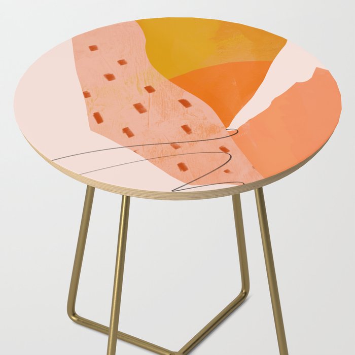 Abstract Sherbet Shapes Of Orange And Yellow. Side Table Gallery Image 2