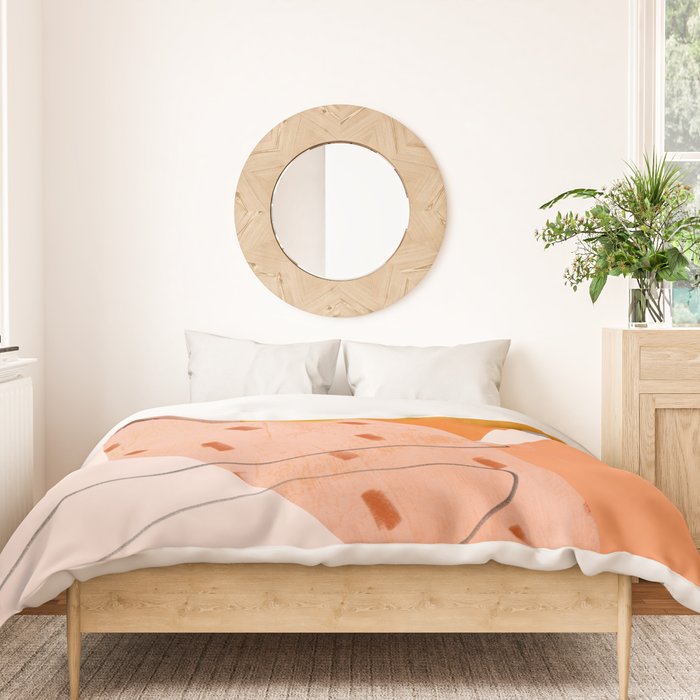 Abstract Sherbet Shapes Of Orange And Yellow. Duvet Cover Gallery Image 3