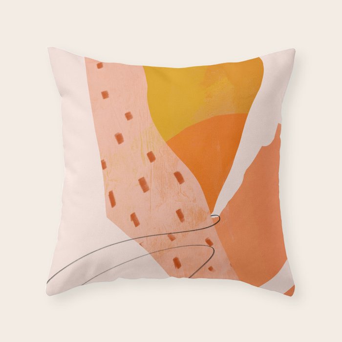 Abstract Sherbet Shapes Of Orange And Yellow. Throw Pillow Gallery Image 6