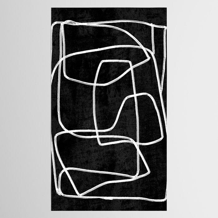 Abstract line art 22 Black And White Tablecloth Gallery Image 2