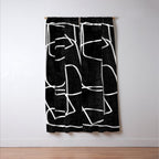 Abstract line art 22 Black And White Window Curtain Gallery Image 3