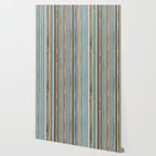 Taupe, gold and teal stripes Wallpaper Gallery Image 2