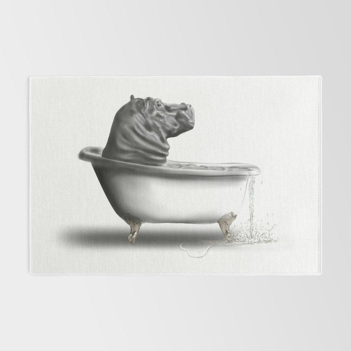 Hippo in Bath Rug Gallery Image 2