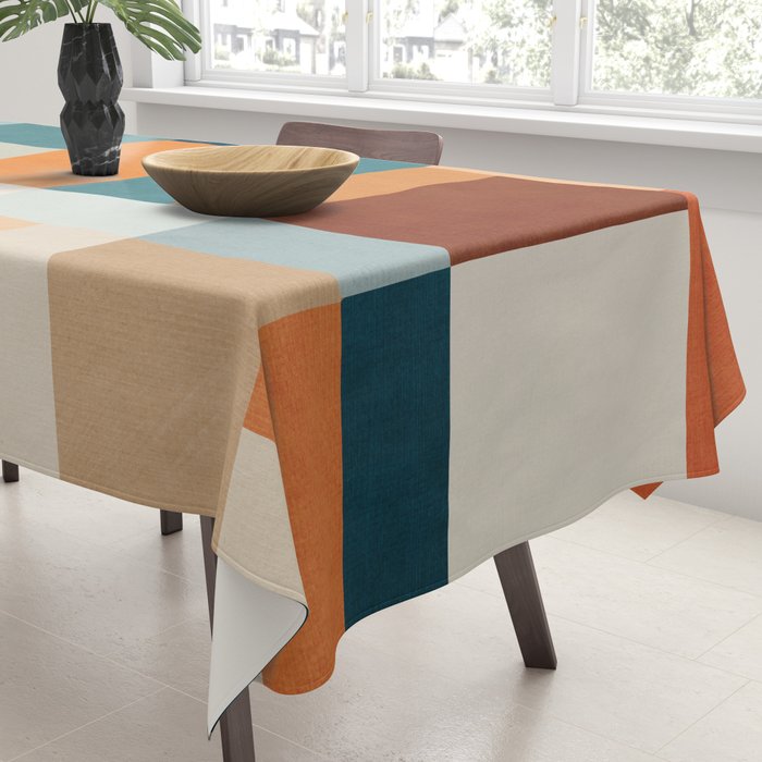 Modern Geometric Abstract Mid-Century Artwork Tablecloth Gallery Image 3