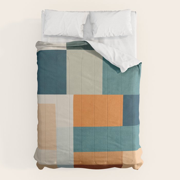 Modern Geometric Abstract Mid-Century Artwork Comforter Gallery Image 6