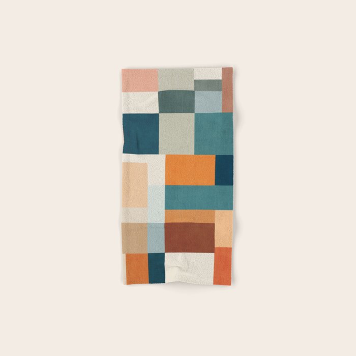 Modern Geometric Abstract Mid-Century Artwork Bath Towel Gallery Image 1