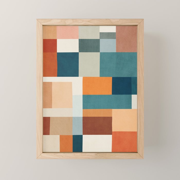 Modern Geometric Abstract Mid-Century Artwork Mini Art Print Gallery Image 1