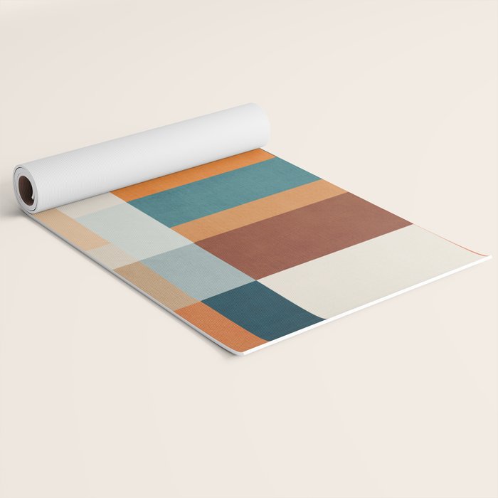 Modern Geometric Abstract Mid-Century Artwork Yoga Mat Gallery Image 2
