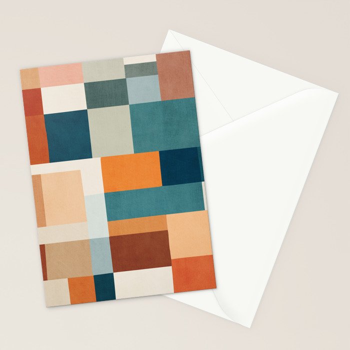 Modern Geometric Abstract Mid-Century Artwork Stationery Card Gallery Image 2