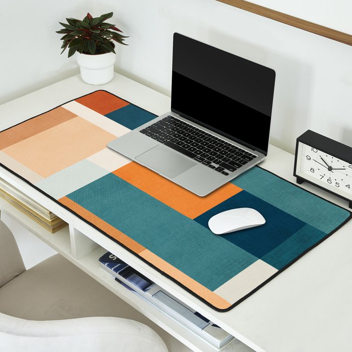 Modern Geometric Abstract Mid-Century Artwork Desk Mat Gallery Image 2