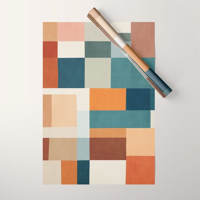 Modern Geometric Abstract Mid-Century Artwork Wrapping Paper Gallery Image 1