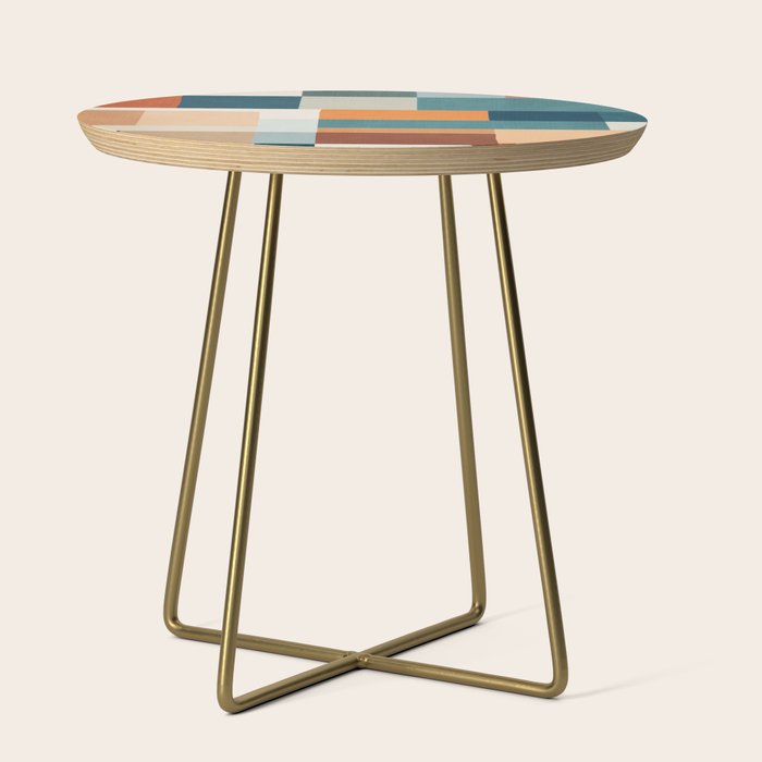 Modern Geometric Abstract Mid-Century Artwork Side Table Gallery Image 1