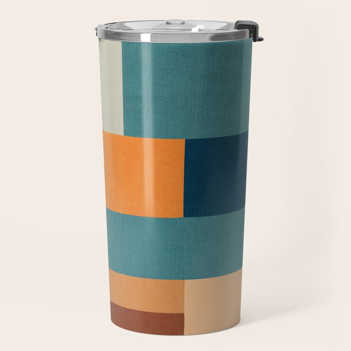 Modern Geometric Abstract Mid-Century Artwork Travel Mug Gallery Image 2