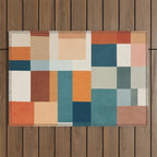 Modern Geometric Abstract Mid-Century Artwork Outdoor Rug Gallery Image 1