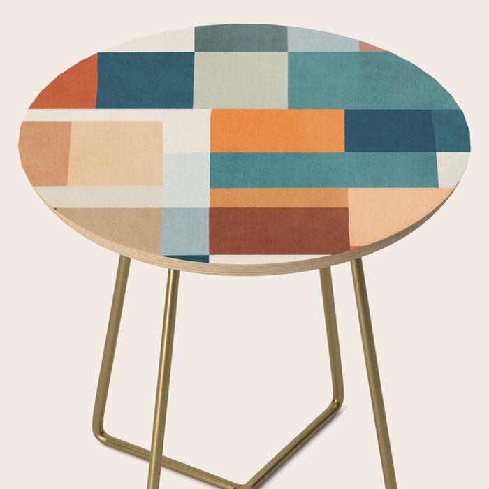 Modern Geometric Abstract Mid-Century Artwork Side Table Gallery Image 2
