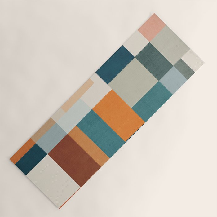 Modern Geometric Abstract Mid-Century Artwork Yoga Mat Gallery Image 1