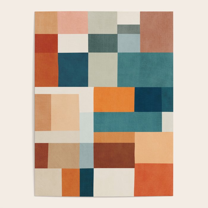 Modern Geometric Abstract Mid-Century Artwork Poster Gallery Image 1