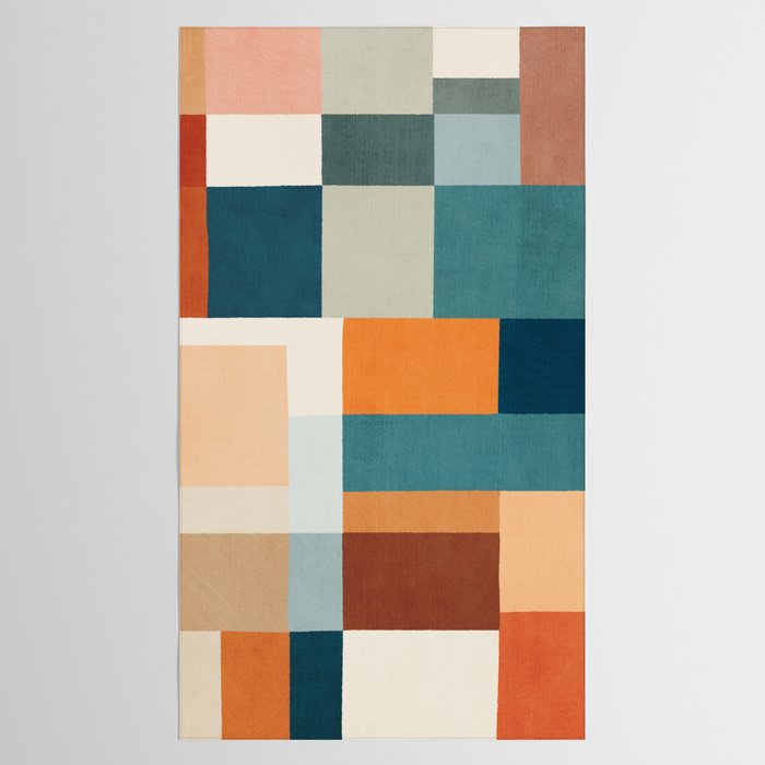 Modern Geometric Abstract Mid-Century Artwork Tablecloth Gallery Image 2