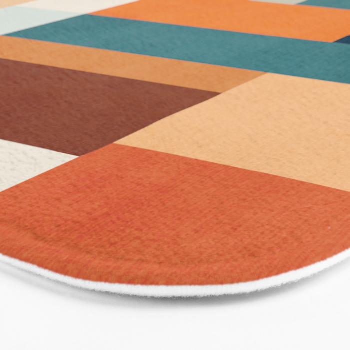 Modern Geometric Abstract Mid-Century Artwork Bath Mat Gallery Image 3