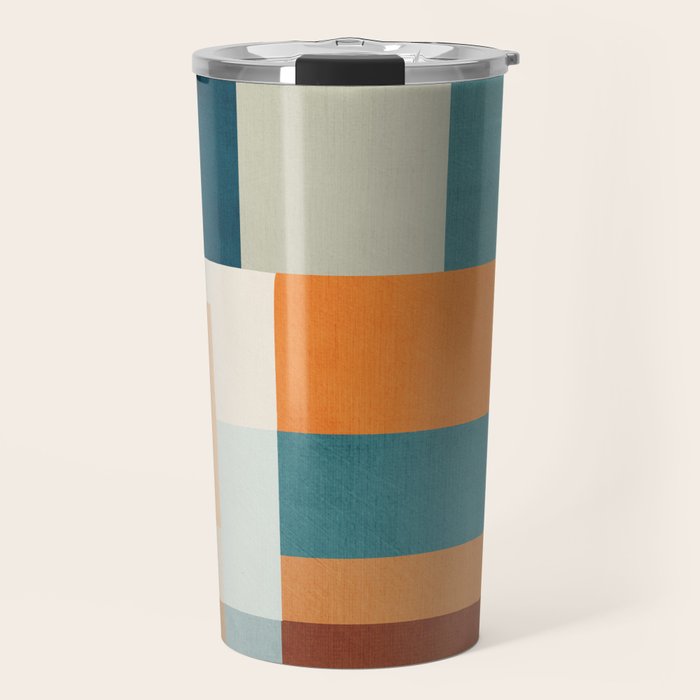 Modern Geometric Abstract Mid-Century Artwork Travel Mug Gallery Image 1