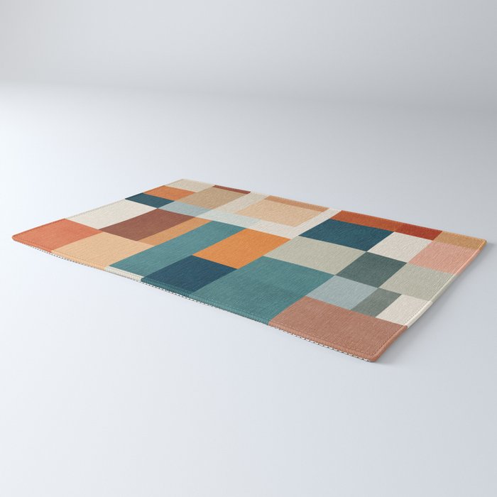 Modern Geometric Abstract Mid-Century Artwork Rug Gallery Image 3