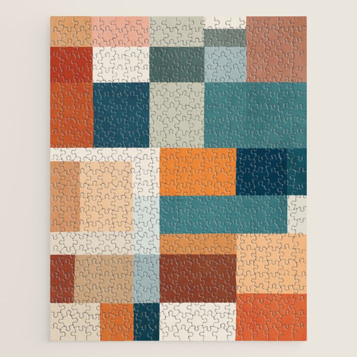 Modern Geometric Abstract Mid-Century Artwork Jigsaw Puzzle Gallery Image 1