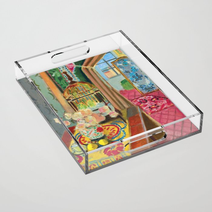 Henri Matisse Interior with Flowers & Parakeets II Acrylic Tray Gallery Image 1