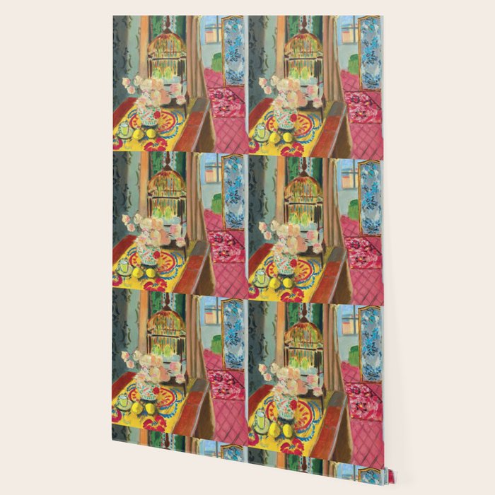 Henri Matisse Interior with Flowers & Parakeets II Wallpaper Gallery Image 2