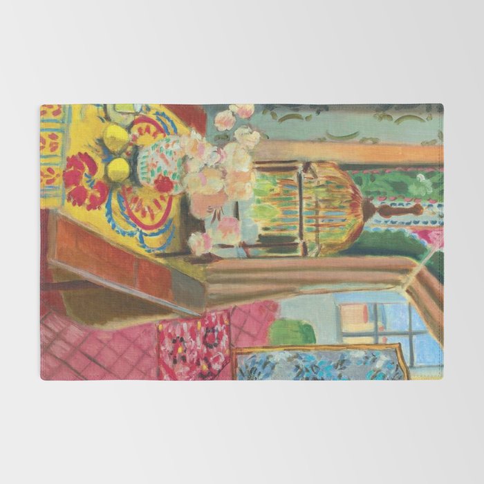 Henri Matisse Interior with Flowers & Parakeets II Rug Gallery Image 2