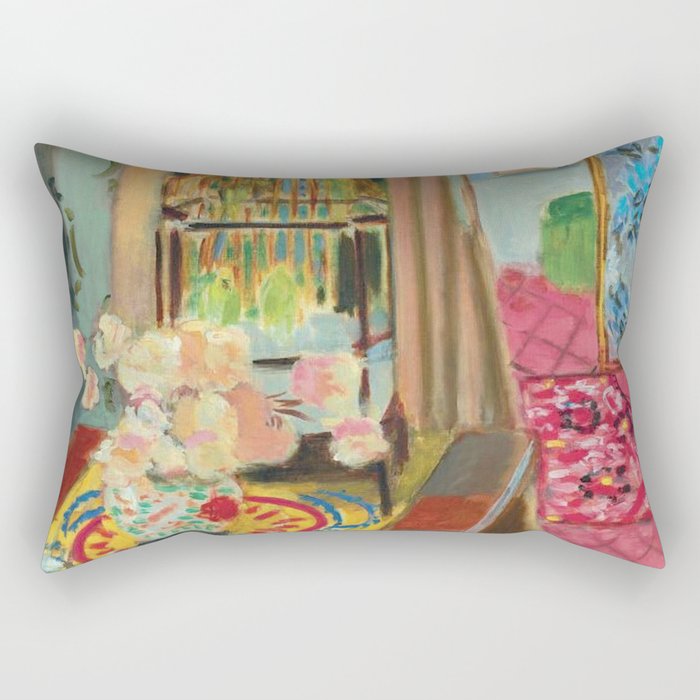 Henri Matisse Interior with Flowers & Parakeets II Rectangular Pillow Gallery Image 2
