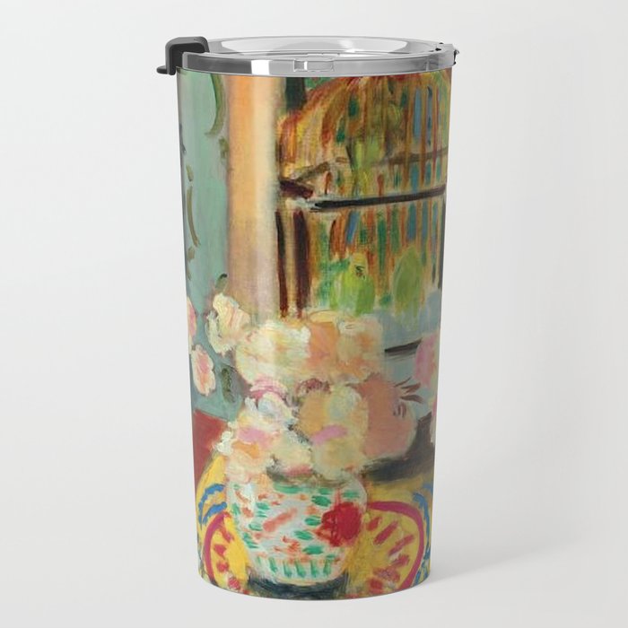 Henri Matisse Interior with Flowers & Parakeets II Travel Mug Gallery Image 3