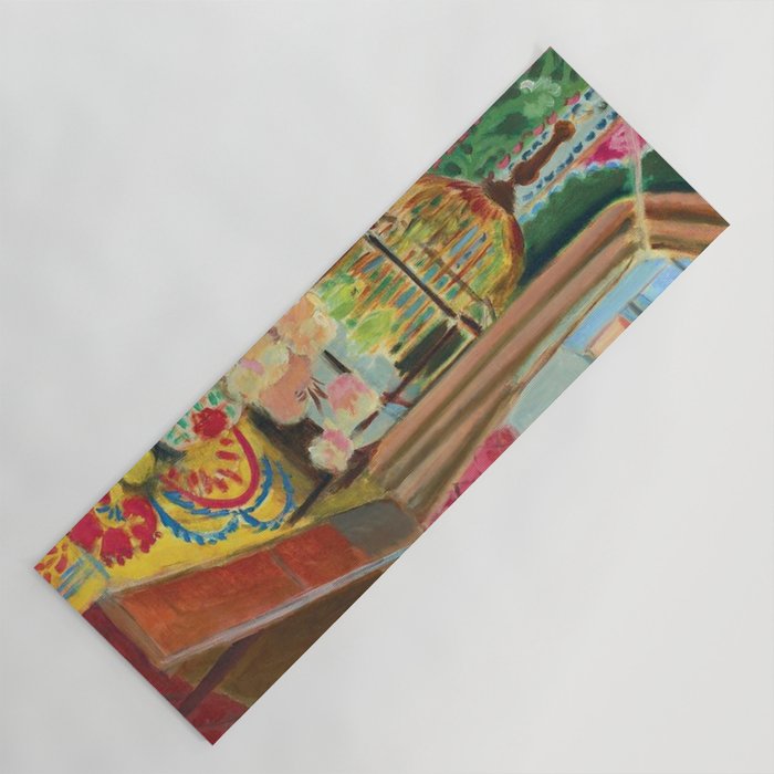 Henri Matisse Interior with Flowers & Parakeets II Yoga Mat Gallery Image 1