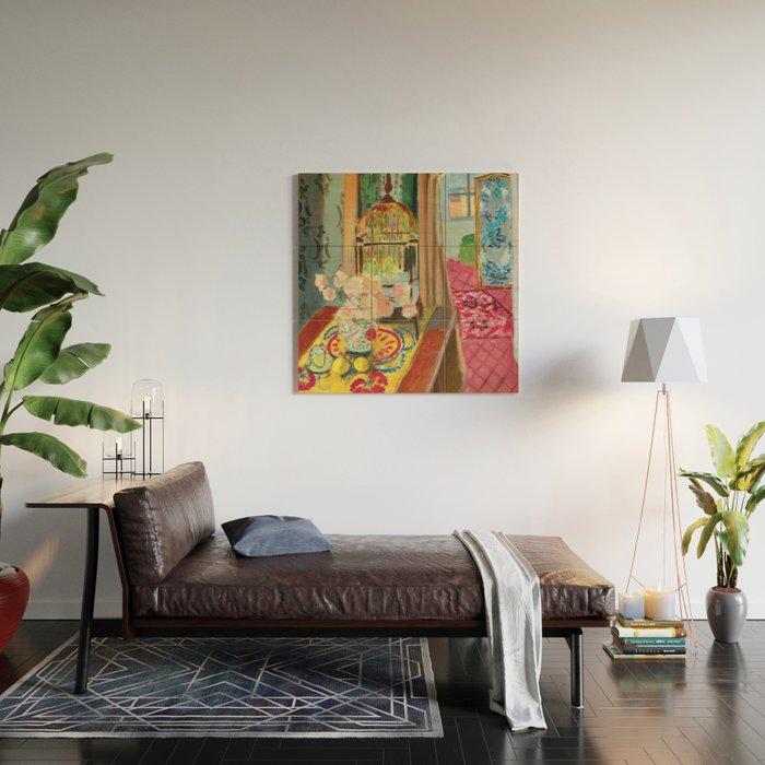 Henri Matisse Interior with Flowers & Parakeets II Wood Wall Art Gallery Image 2