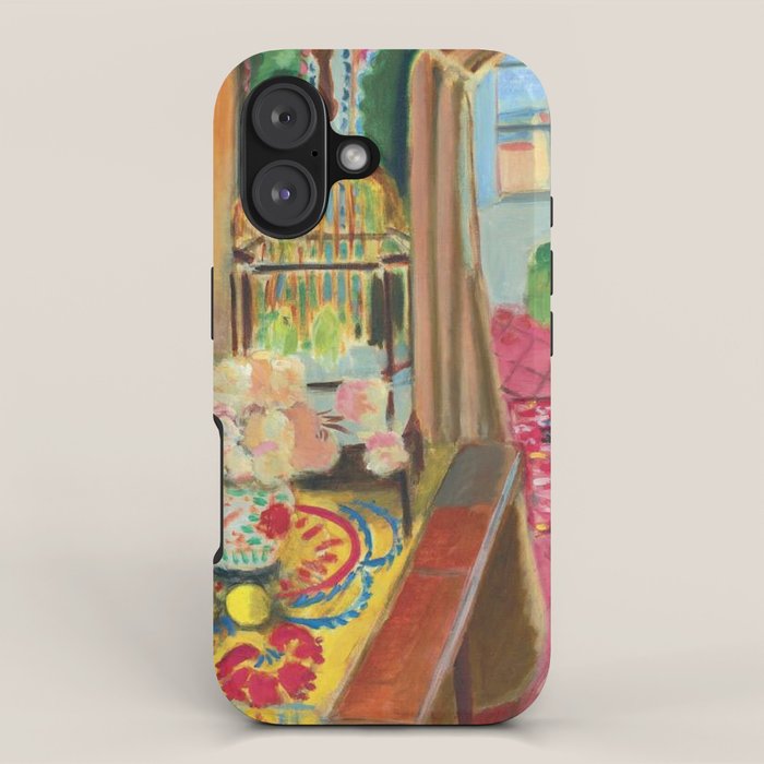 Henri Matisse Interior with Flowers & Parakeets II iPhone Case Gallery Image 1