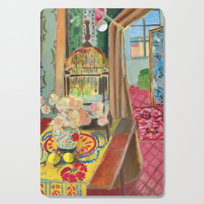 Henri Matisse Interior with Flowers & Parakeets II Cutting Board Gallery Image 1